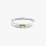 Emerald Cut Peridot Ring