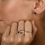 Emerald Cut Garnet Signet Ring