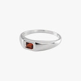 Emerald Cut Garnet Signet Ring