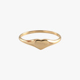 Yellow Gold Mini Heart Signet Ring