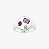 Mosaic Gemstone Round Ring