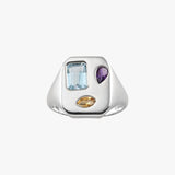 Mosaic Gemstone Rectangle Ring