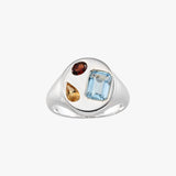 Mosaic Gemstone Oval Ring