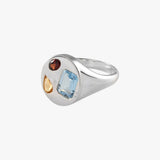 Mosaic Gemstone Oval Ring