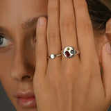 Mosaic Gemstone Round Ring