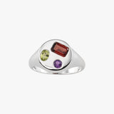 Mosaic Gemstone Round Ring