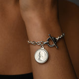Oval Belcher Bracelet with VT Disc & Sixpence