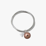 Hammered Triple Bangle with Chime Ball