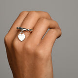 Stretchy ring with VT flat heart