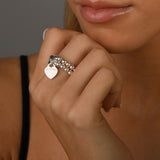 2-strand stretchy ring with VT flat heart