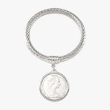 Twisted bangle with (1966) 50c Coin