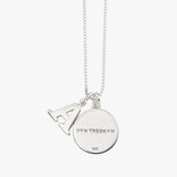 Fine box chain necklace with initial & VT Plate