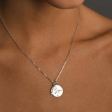 Fine box chain necklace with initial & VT Plate