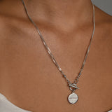 Double Box Chain Necklace with VT Plate