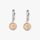 Hinged Hoop Earrings (15mm) with Micro Coins