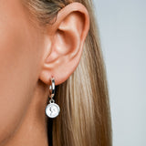 Hinged Hoop Earrings (15mm) with Micro Coins