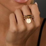 2-strand stretchy ring with mini coin