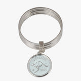 Penny Token Hammered Bangle Stack