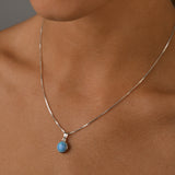 Round Czelline Opal Box Chain Necklace