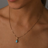 Pear Czelline Opal Box Chain Necklace
