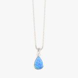 Pear Blue Czelline Opal Box Chain Necklace