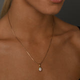 Oval Czelline Opal Box Chain Necklace