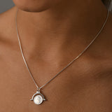 Mini coin flip necklace with box chain