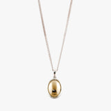 Oval Pendant Flat Curb Necklace