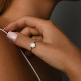 Oval moonstone ring