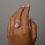 Large round moonstone ring