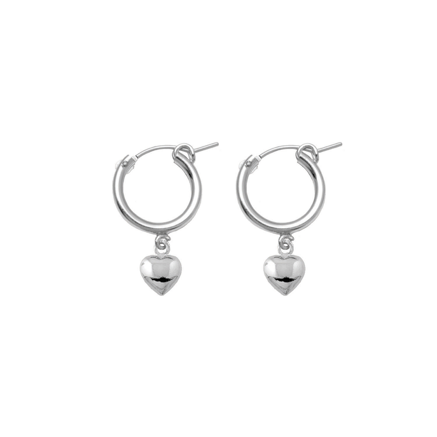 Lever hoop earrings (19mm) with solid heart - Von Treskow