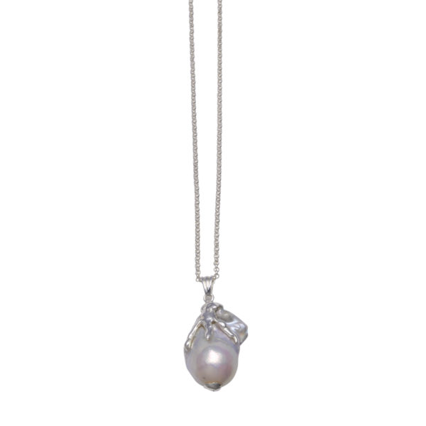 Fine belcher chain necklace with overflow baroque pearl - Von Treskow