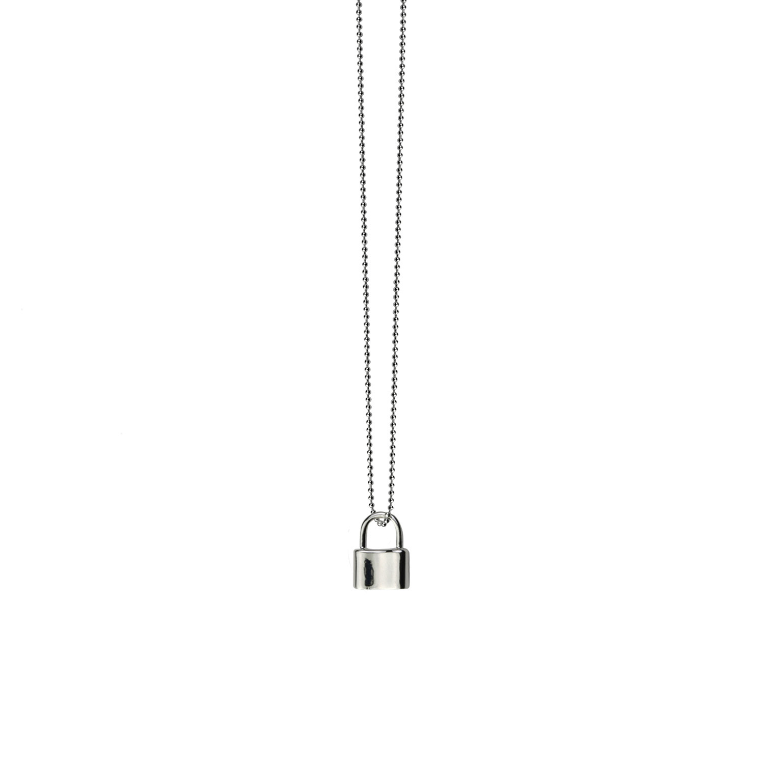 Fine ball chain necklace with mini padlock - Von Treskow