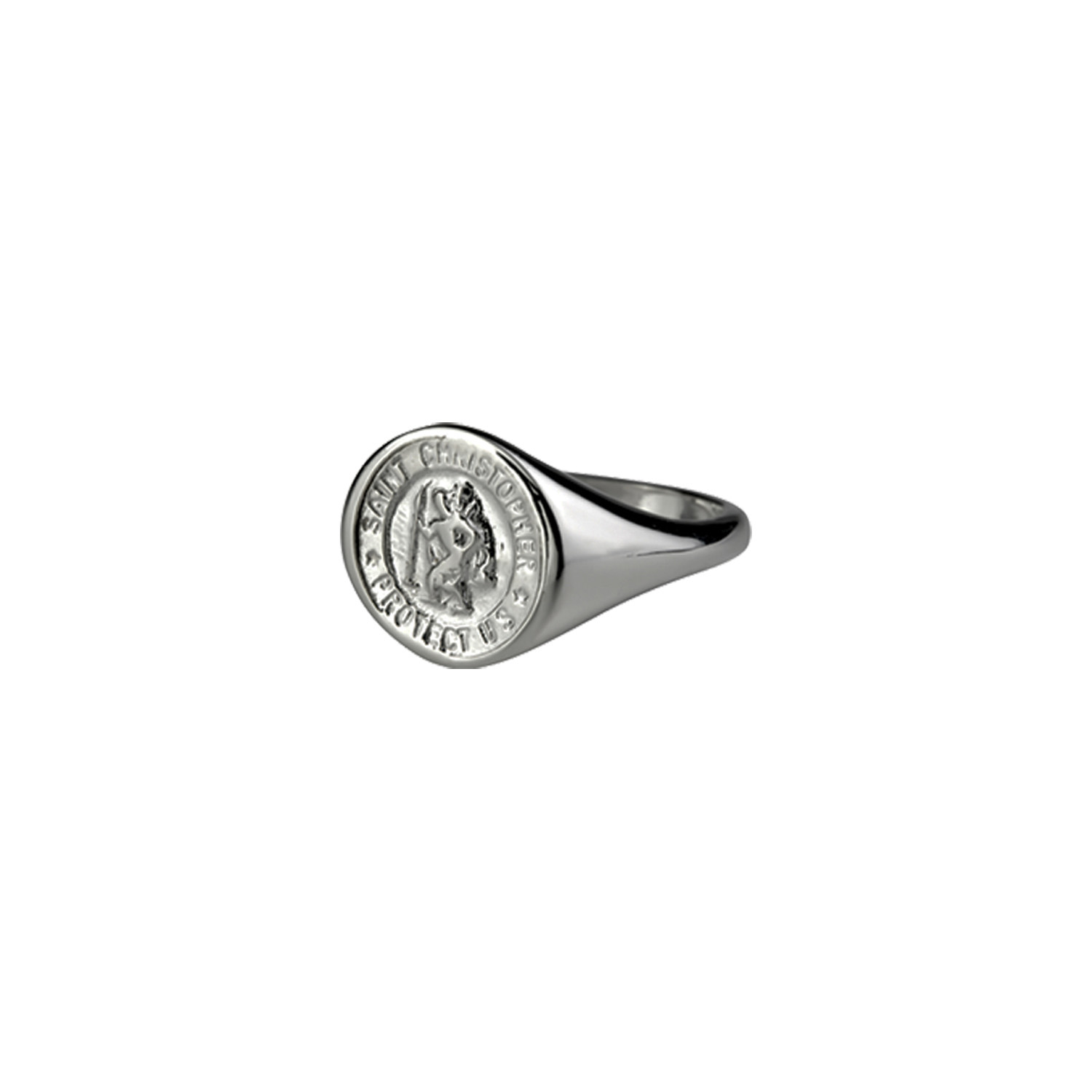 St. Christopher Sterling Silver Signet Ring