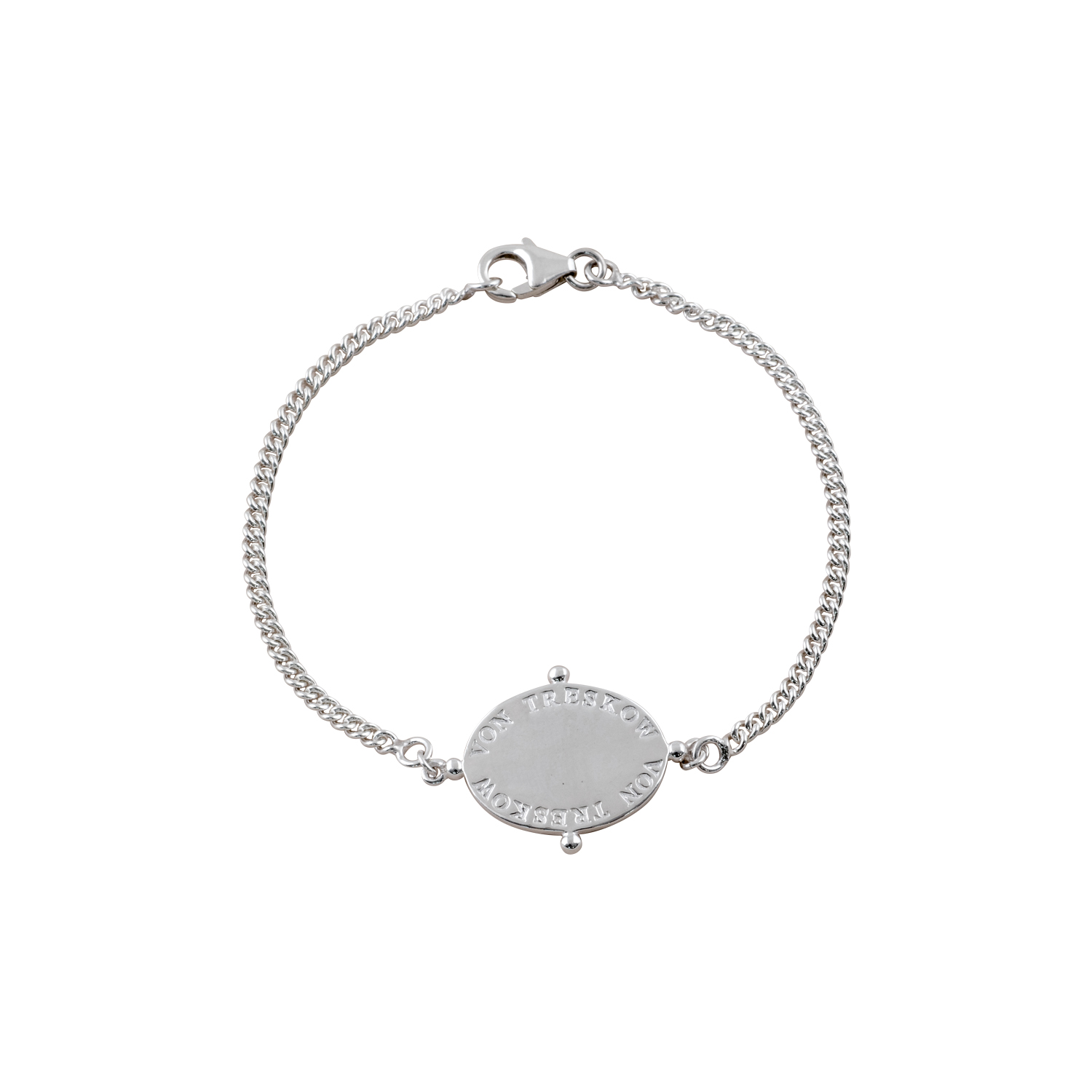 Curb chain bracelet with oval VT plate - Von Treskow