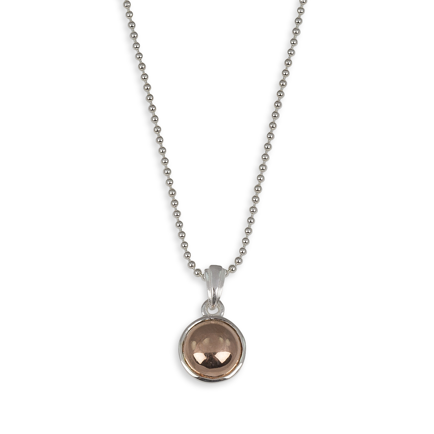 BALL CHAIN ONE ROUND NECKLACE