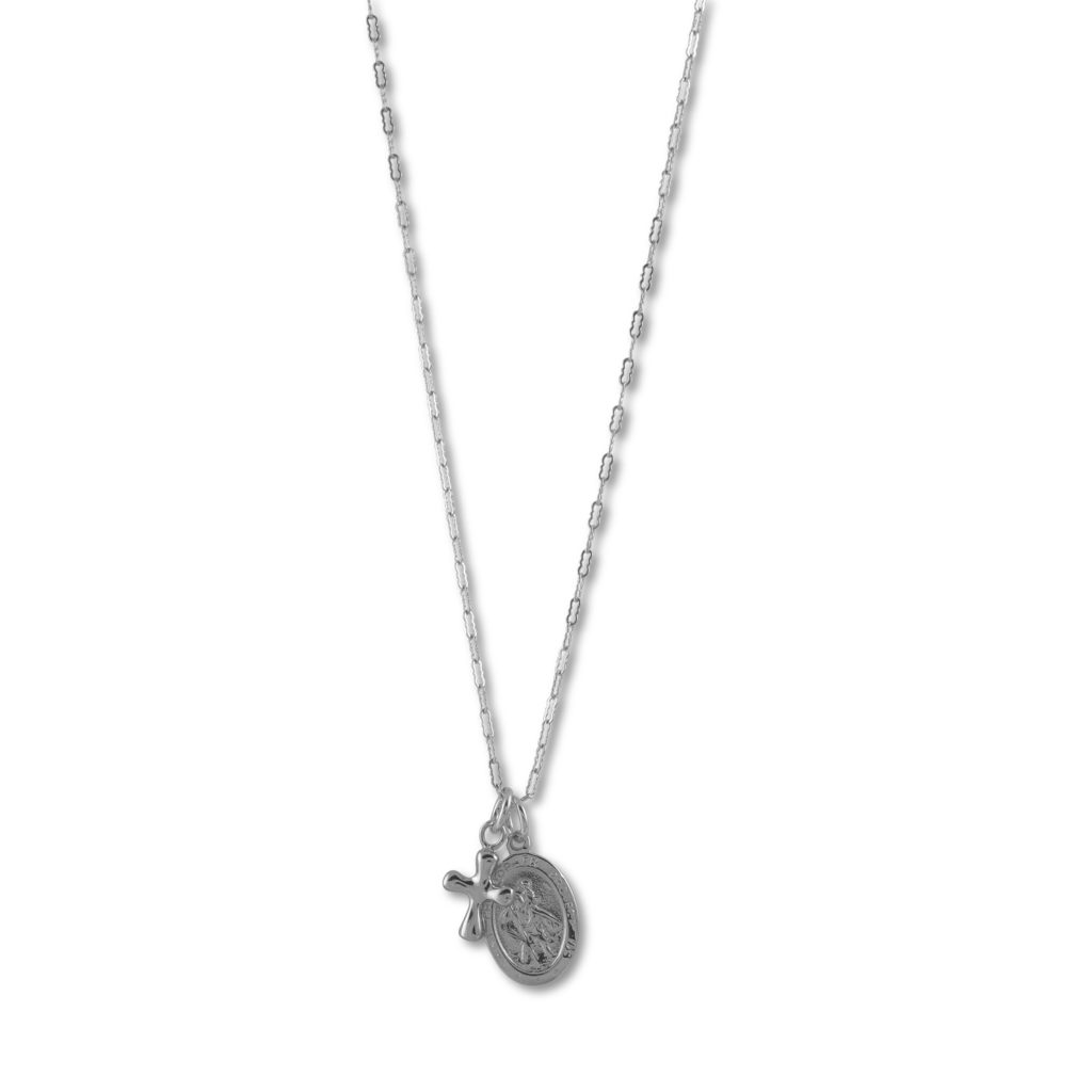 Filligree necklace with St Christopher & cross - Von Treskow
