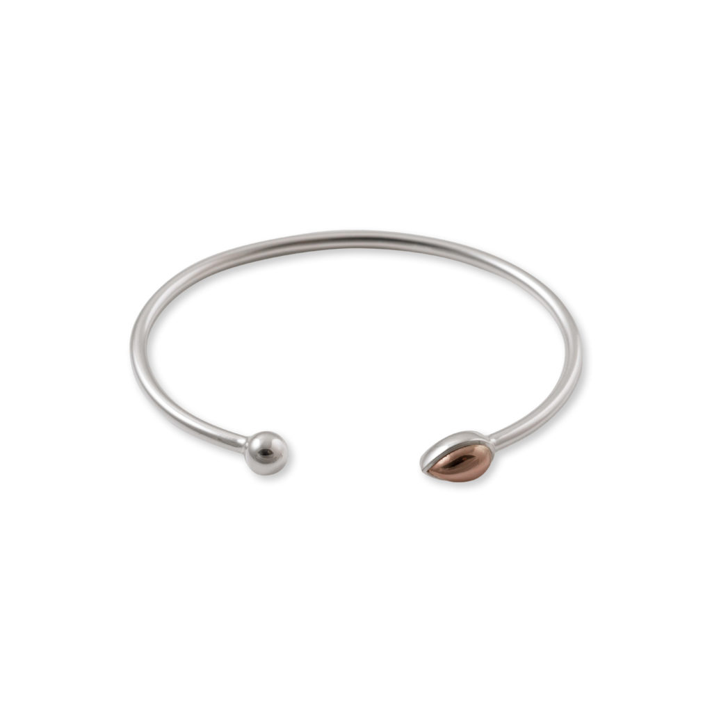 Open Bangle with Pear Shaped Rose Gold - Von Treskow