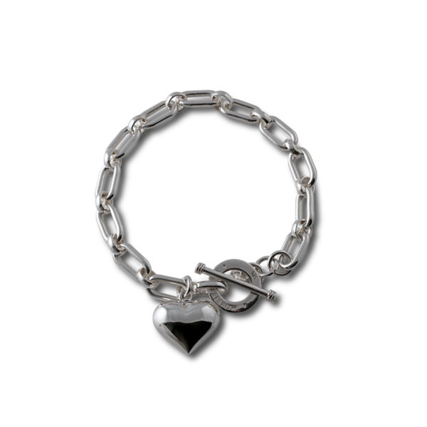 Solid bracelet with puffy heart - Von Treskow