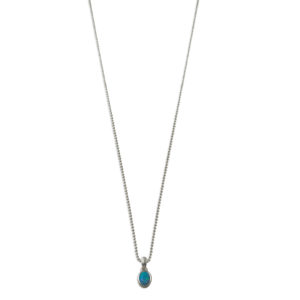 Oval Blue Czelline Opal ball chain Necklace - Von Treskow